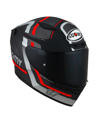 SUOMY TRACK-1 NINETY-SEVEN MATT GUN METAL/RED