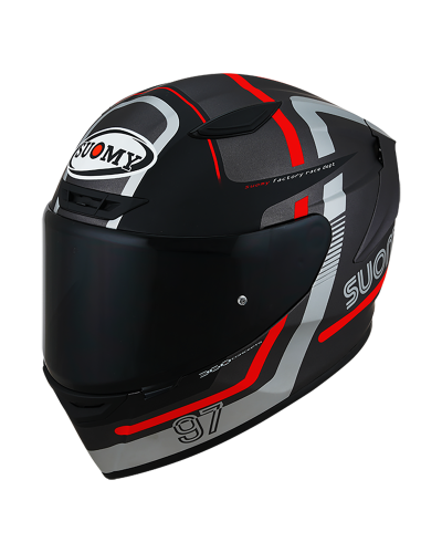 SUOMY TRACK-1 NINETY-SEVEN MATT GUN METAL/RED