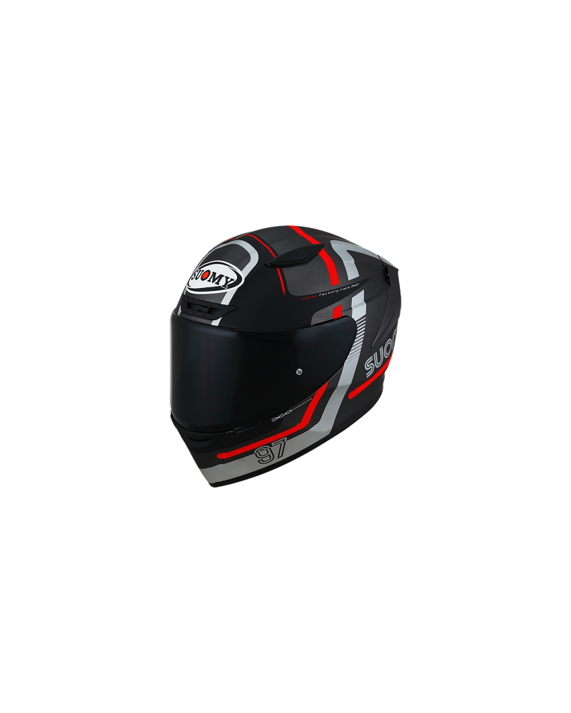 SUOMY TRACK-1 NINETY-SEVEN MATT GUN METAL/RED