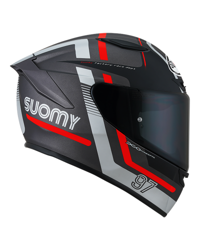 SUOMY TRACK-1 NINETY-SEVEN MATT GUN METAL/RED